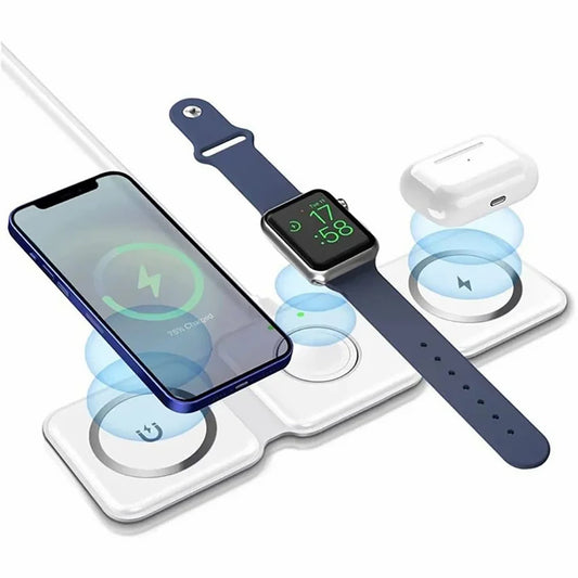 3 IN 1 15W FAST WIRELESS MAGNETIC CHARGING PAD FOR