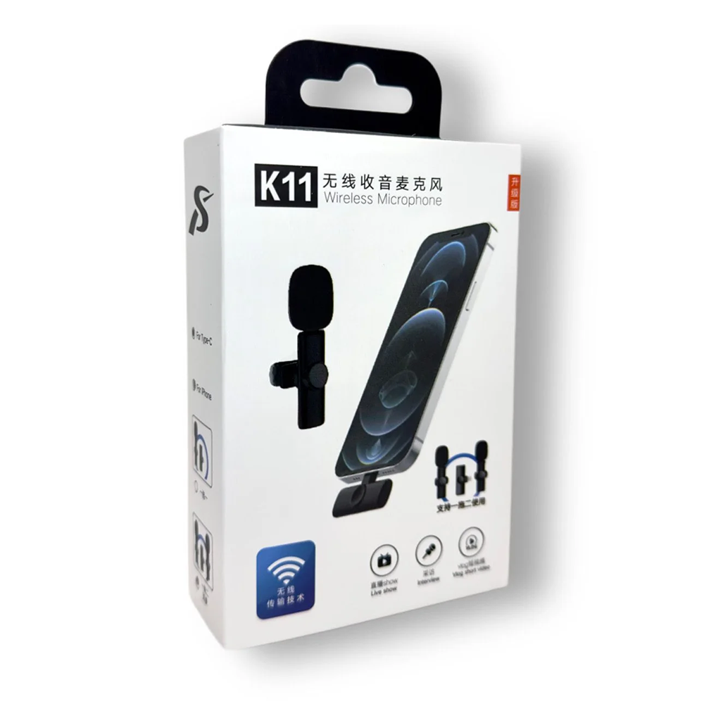K11 2-in-1 Wireless Mic for iPhone/Android