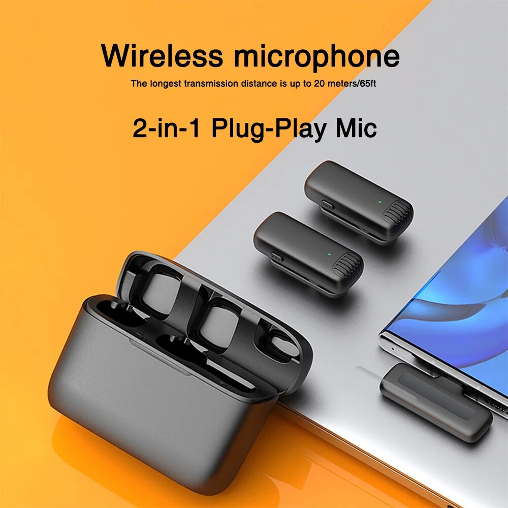 J13 Type C Dual Wireless Lavalier Microphone with