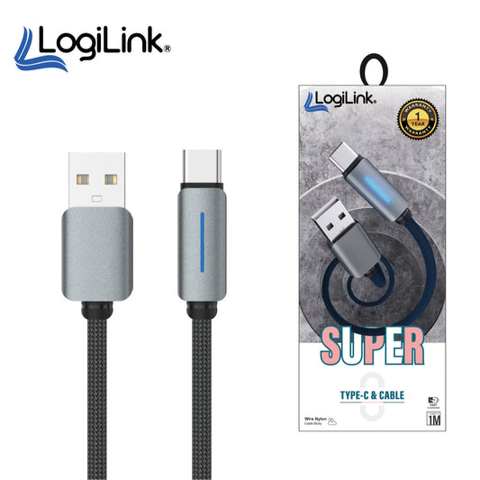 LOGILINK USB TO TYPE C NYLON FAST CHARGING DATA CA