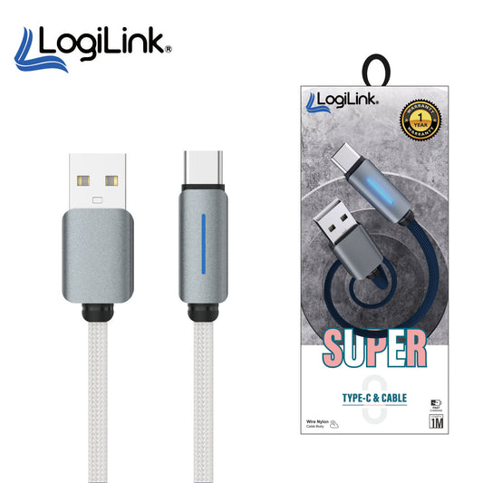 LOGILINK USB TO TYPE C NYLON FAST CHARGING DATA CA
